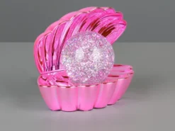USB Muschel Tischlampe Pink mit RGB Beleuchtung, Höhe 14cm