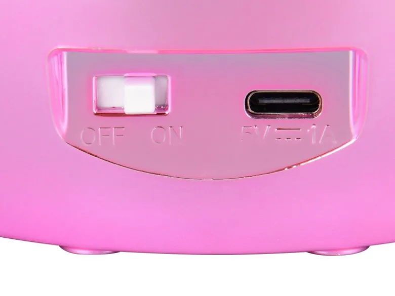 USB Muschel Tischlampe Pink mit RGB Beleuchtung, Höhe 14cm