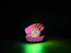 USB Muschel Tischlampe Pink mit RGB Beleuchtung, Höhe 14cm