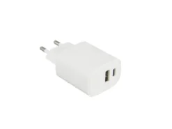 USB Muschel Tischlampe Silber Chrom mit RGB Beleuchtung, Höhe 14cm