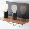 USB Wandleuchte FLASH Schwarz mit verstellbarer Lampe, Ladefunktion & Ablage