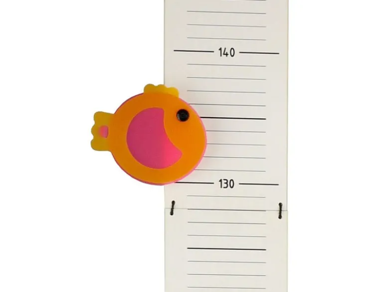 Verspielte Messlatte aus Holz, Made in Germany, 70-150cm, Design FISCHE