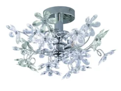 Verspielte Deckenleuchte FLOWER im floralen Design, Chrom Multicolor Ø 38cm