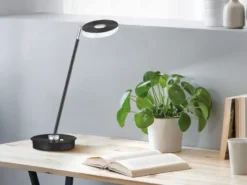 Verstellbare LED Schreibtischlampe DENT Schwarz mit Dimmer, Höhe 46cm