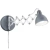 Verstellbare LED Wandleuchte mit Scherengelenk aus Metall in Betonfarben