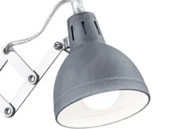 Verstellbare LED Wandleuchte mit Scherengelenk aus Metall in Betonfarben