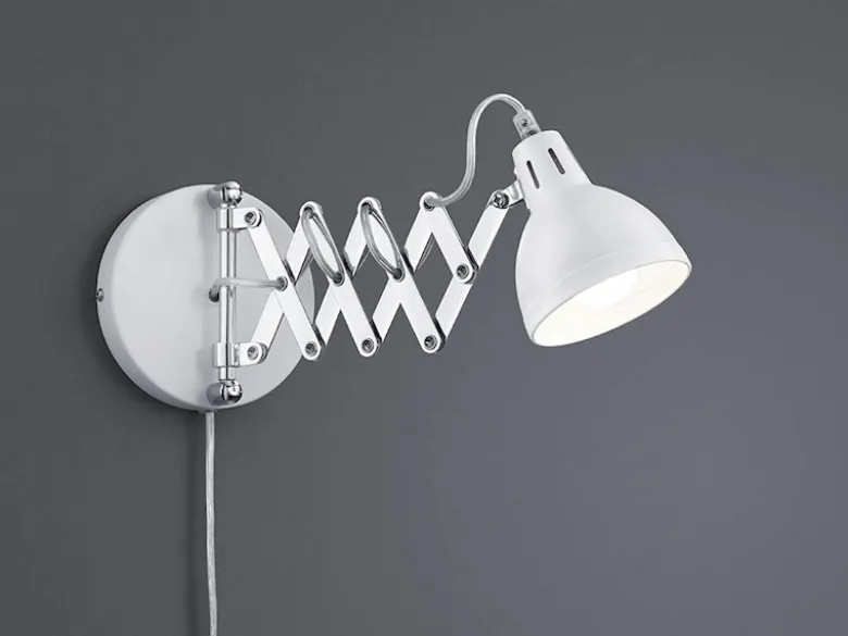 Verstellbare Wandleuchte SCISSOR mit Scherengelenk aus Metall in Weiß matt