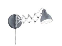 Verstellbare Wandleuchte SCISSOR mit Scherengelenk aus Metall in Betonfarben