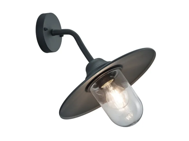Vintage Außenwandleuchte in Anthrazit mit E27 LED, Höhe 32cm