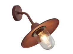 Vintage Außenwandleuchte in Rostoptik mit E27 LED, Höhe 32cm