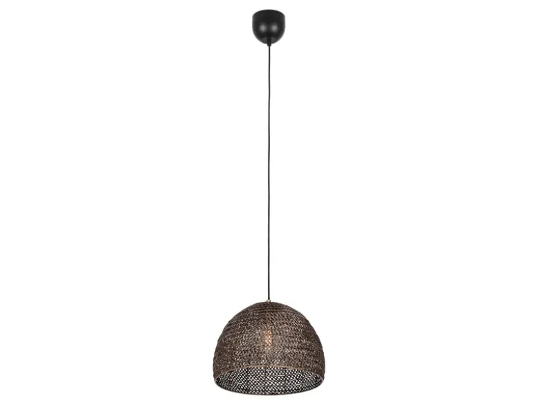 Vintage LED Pendelleuchte aus Metallgeflecht in Altmessing, Ø 36cm