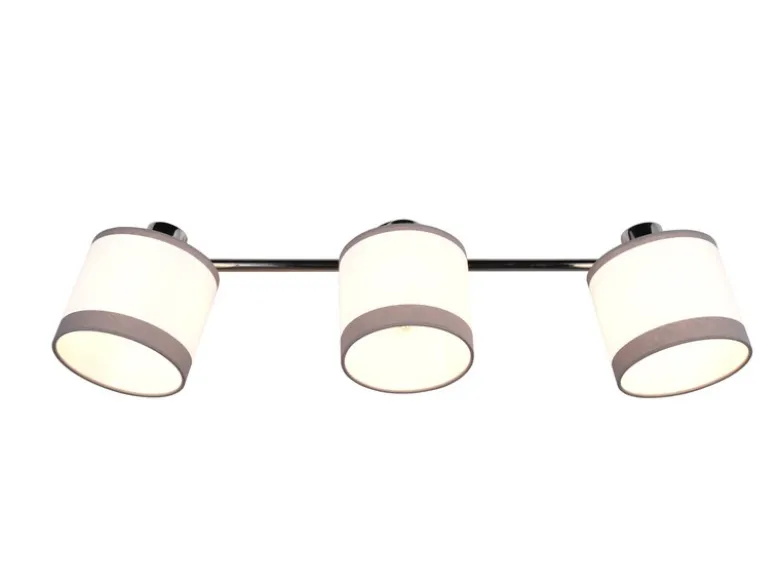 Wand- & Deckenstrahler DAVOS mit Stoffschirmen in Weiß/Grau, Breite 58cm