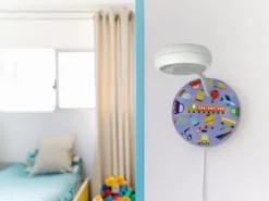 Wandlampe für Kinderzimmer mit Fahrzeug-Motiven, Flexarm, Höhe 20cm
