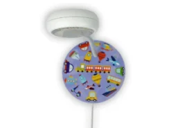 Wandlampe für Kinderzimmer mit Fahrzeug-Motiven, Flexarm, Höhe 20cm