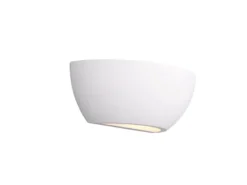 Wandlampe LED Gipsleuchte Weiß Up and Down, bemalbar, Breite 24cm