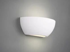Wandlampe LED Gipsleuchte Weiß Up and Down, bemalbar, Breite 24cm