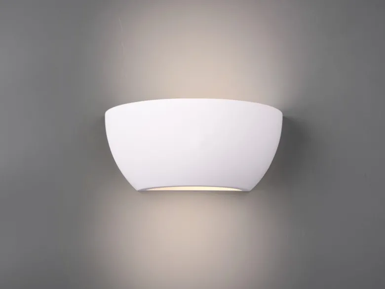 Wandlampe ROMA Gipsleuchte weiß up and down, bemalbar, Breite 24cm