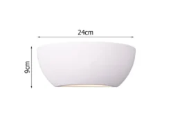Wandlampe ROMA Gipsleuchte weiß up and down, bemalbar, Breite 24cm
