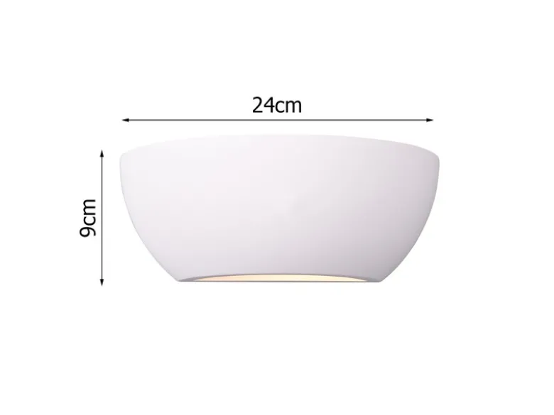 Wandlampe ROMA Gipsleuchte weiß up and down, bemalbar, Breite 24cm