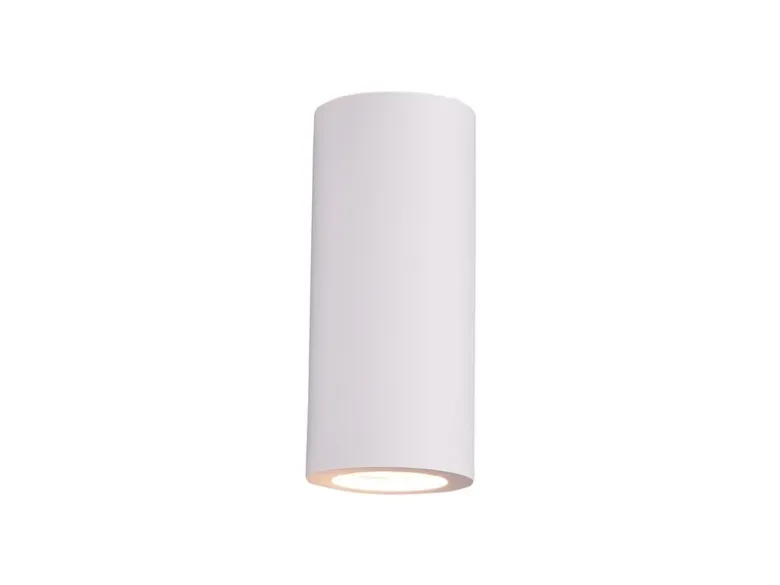 Wandlampe ZAZOU - Spot Gipsleuchte Weiß Up and Down bemalbar, Höhe 16,5cm