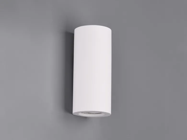 Wandlampe ZAZOU - Spot Gipsleuchte Weiß Up and Down bemalbar, Höhe 16,5cm