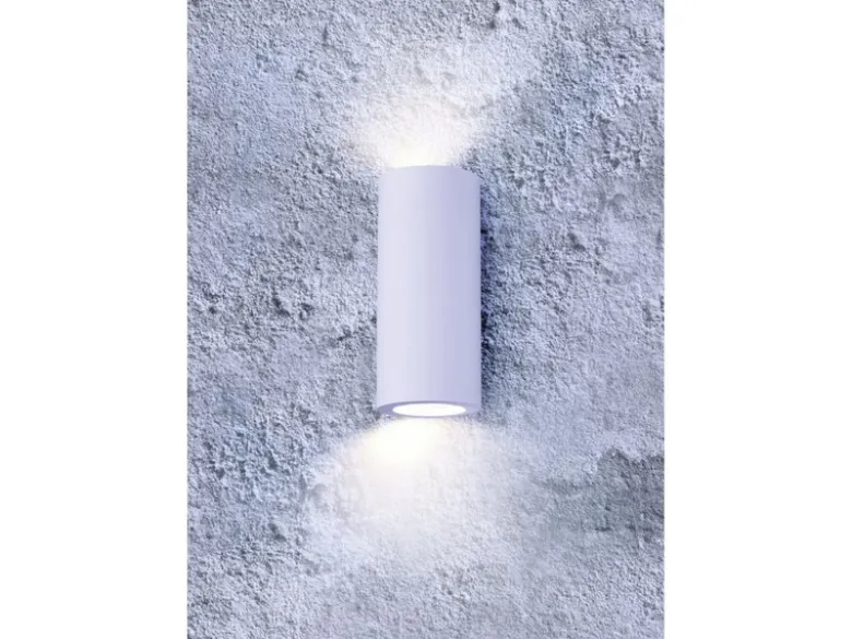Wandlampe ZAZOU - Spot Gipsleuchte Weiß Up and Down bemalbar, Höhe 16,5cm