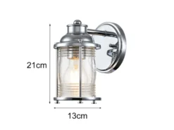 Wandlaterne ASHLAND BAY in Chrom für Badezimmer & Wohnraum, Höhe 21cm