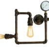 Wandleuchte AMARCORD 3-flammig in Wasserrohr Optik, Rost, Breite 48cm