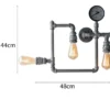Wandleuchte AMARCORD 3-flammig in Wasserrohr Optik, Grau antik, Breite 48cm