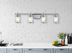 Wandleuchte ASHLAND BAY in Chrom für Badezimmer & Wohnraum, Breite 86cm