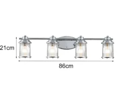 Wandleuchte ASHLAND BAY in Chrom für Badezimmer & Wohnraum, Breite 86cm
