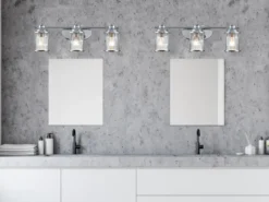 Wandleuchte ASHLAND BAY in Chrom für Badezimmer & Wohnraum, Breite 61cm