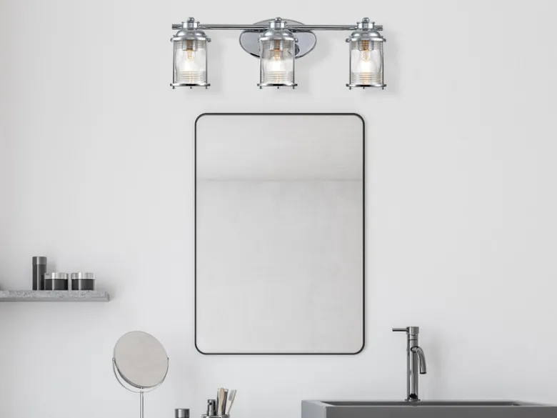 Wandleuchte ASHLAND BAY in Chrom für Badezimmer & Wohnraum, Breite 61cm