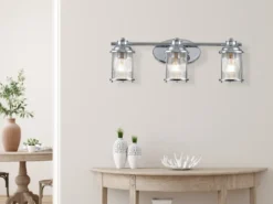 Wandleuchte ASHLAND BAY in Chrom für Badezimmer & Wohnraum, Breite 61cm