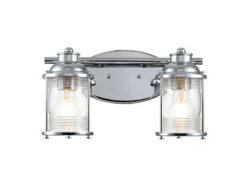 Wandleuchte ASHLAND BAY in Chrom für Badezimmer & Wohnraum, Breite 36cm