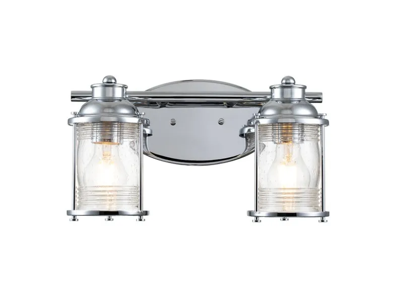 Wandleuchte ASHLAND BAY in Chrom für Badezimmer & Wohnraum, Breite 36cm