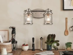 Wandleuchte ASHLAND BAY in Chrom für Badezimmer & Wohnraum, Breite 36cm