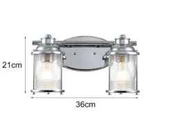 Wandleuchte ASHLAND BAY in Chrom für Badezimmer & Wohnraum, Breite 36cm