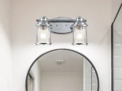 Wandleuchte ASHLAND BAY in Chrom für Badezimmer & Wohnraum, Breite 36cm