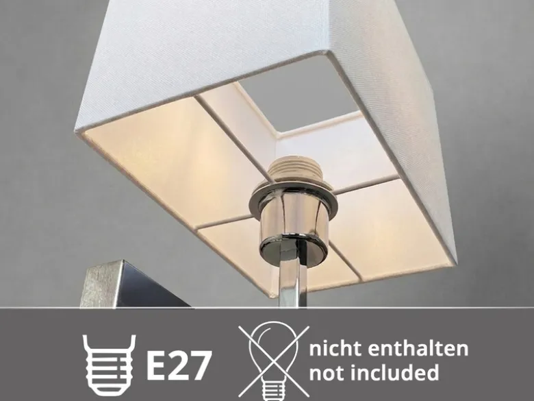 Wandleuchte CAIMA mit Schalter, LED Leselampe & Stoffschirm Weiß, Höhe 31cm