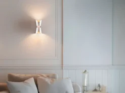 Wandleuchte COAT Weiß Coffee mit Updown Lichtaustritt, Höhe 21cm