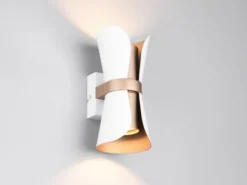 Wandleuchte COAT Weiß Coffee mit Updown Lichtaustritt, Höhe 21cm