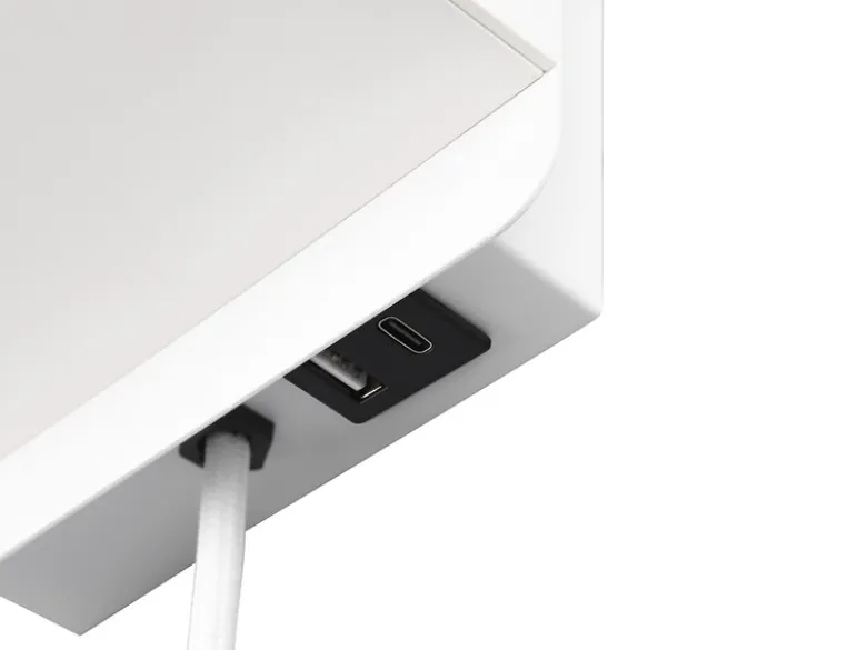 Wandleuchte COMFORT mit Stecker, Schalter & Ladefunktion Weiß, Höhe 31cm