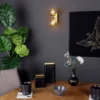 Wandleuchte Gold Messing & Glaskugeln, mit Schalter & LED dimmbar, Höhe 23cm