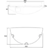 Wandleuchte LANA halbrund Glas Weiß, Breite 30cm