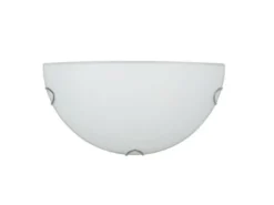 Wandleuchte LANA halbrund Glas Weiß, Breite 30cm