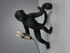 Wandleuchte LOUY mit Stecker und Schalter Affenlampe Schwarz, Höhe 36,5cm