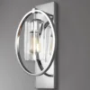 Wandleuchte MARLENA aus massivem Stahl Chrom mit Glas, Höhe 45,7cm