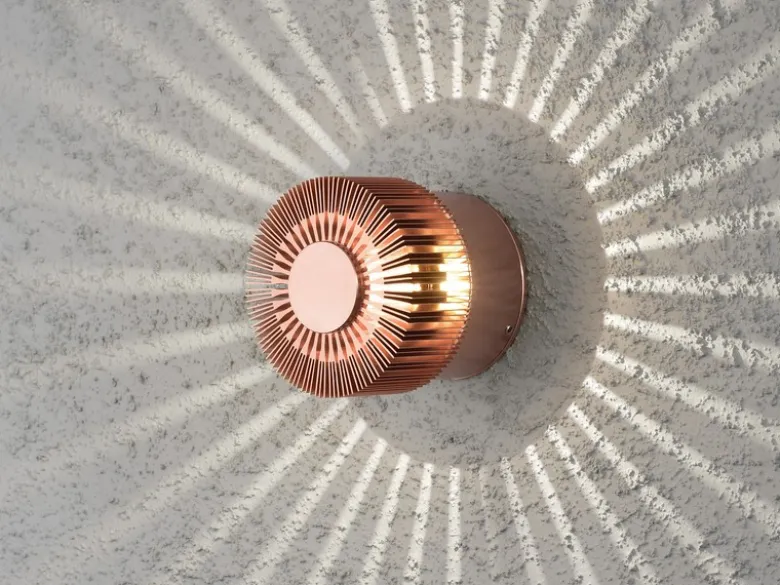Wandleuchte MONZA effektvolle Beleuchtung, kupferfarbenes massives Aluminium