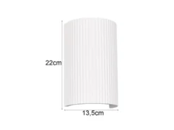 Wandleuchte RAPOSA halbrund aus Gips mit Up and Down Lichteffekt, Höhe 22cm